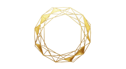 Gold circle frame. Hand Drawn geometric 
