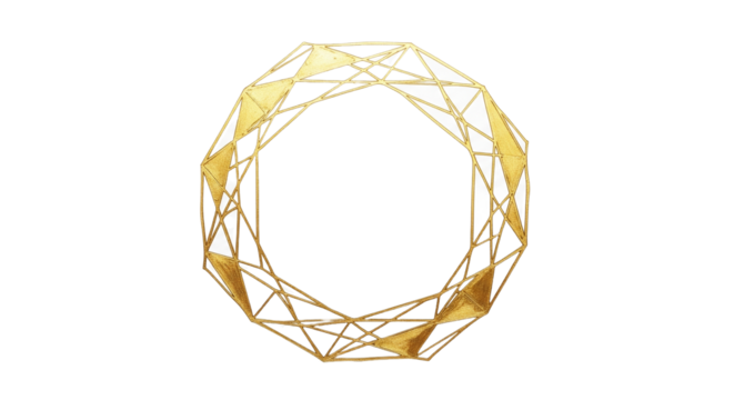 Gold circle frame. Hand Drawn geometric