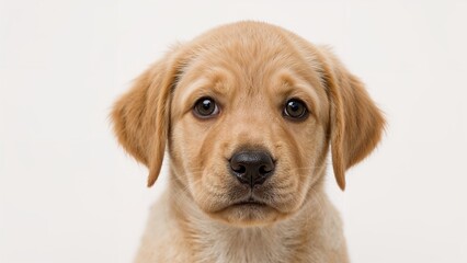 Curious young Lab dog gazing ahead