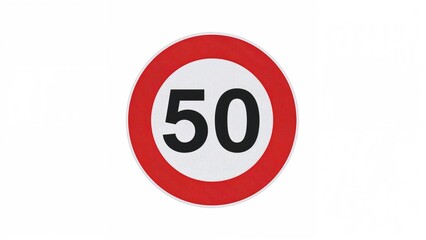Individual speed regulation sign marked by a red circle containing numerals on a white field