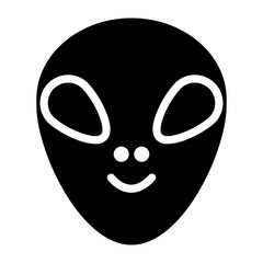 Obraz premium Line icon symbol of a space alien face or head