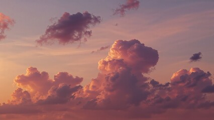 Beautiful evening sky filled with soft pastel clouds