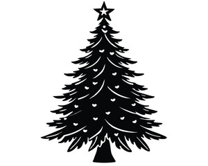 Obraz premium Christmas Tree Silhouette