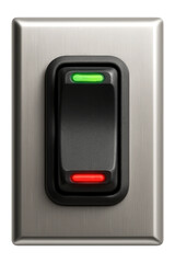 Rocker switch with a stainless steel plate and dual-color LED indicator for industrial machinery