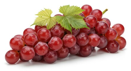 Fototapeta premium Fresh red seedless grapes isolated on white background