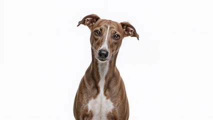 Male Italian Greyhound captured in a white studio setting