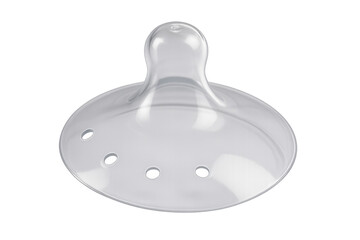 Fototapeta premium Transparent silicone nipple shield resting on a transparent background