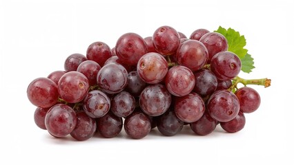 Fototapeta premium Fresh grapes grouped together on a white surface with clipping path