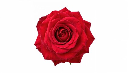 Lush rose bloom isolated on a white background with a clipping outline