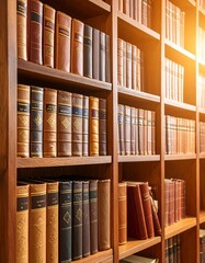 Full library shelves with aged books