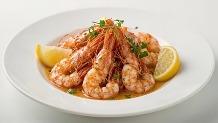 Fototapeta premium Deluxe large shrimp seafood platter