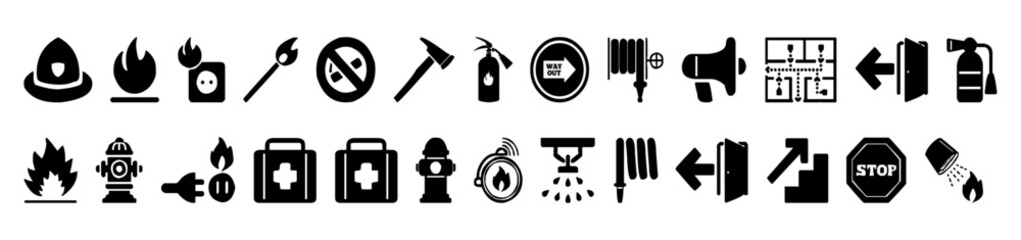 fire safety and emergency response symbols for effective communication and training purposes