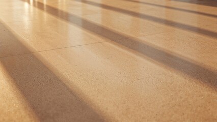 Floor Displaying Beautiful Shadow Patterns and Sunset Glow Effects