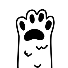 cute cats paws hand drawn