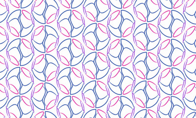 Colorful butterfly pattern in pink and blue outline style on white background for fabric wallpaper and decorative design