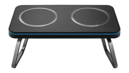 Lightweight magnetic platform with foldable legs and textured surface for portable applications