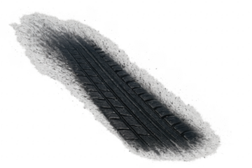 Tire Mark on Transparent Background with Texture