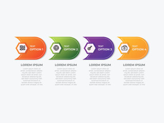 Line step infographic.4 options workflow diagram, number infograph, process steps chart with line icons. Information vector concept. Illustration of step information chart and infographic