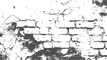 Black dotted textured background, noisy gritty dot halftone effect. Texture of old cracked brick wall with dust 