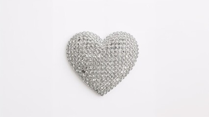 Obraz premium Close-up of a heart-shaped texture highlighted by a shimmering rhinestone background