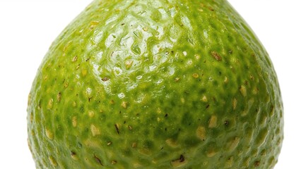 Healthy Avocado Fruit in Macro Shot with White Backdrop and Copy Space