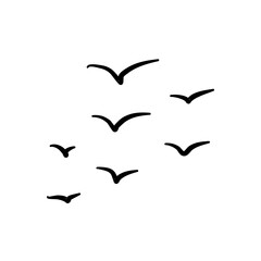 flock of bird vector design hand drawn