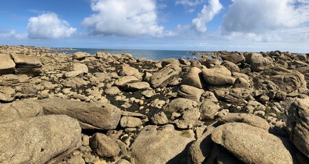 Photographie panoramique de paysage de Bretagne.