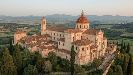 A Benedictine monastery located on a hilltop in the Lazio region