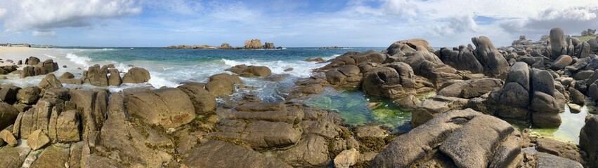 Photographie panoramique de paysage de Bretagne.