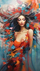 Summer painting portrait adult.