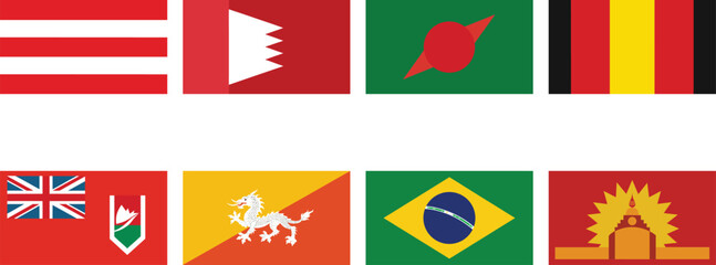 All national flags of the world with names - high quality vector flag. Collection of World flags on white background.