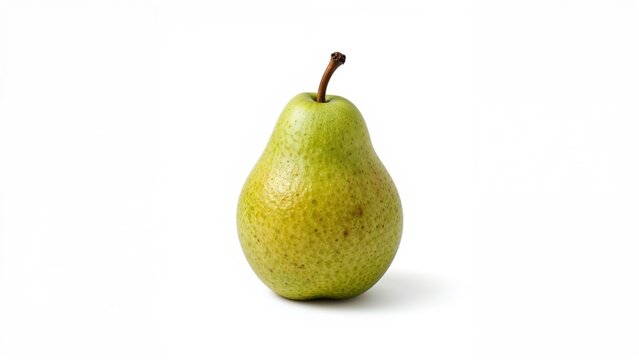 Isolated fresh green pear against a white backdrop