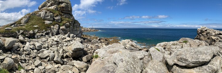 Photographie panoramique de paysage breton