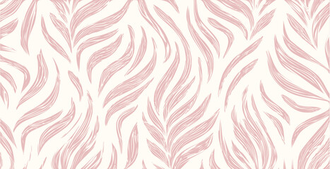 Abstract leaf print, botanical simple hand drawn design background, modern style pastel tones vector wallpaper,