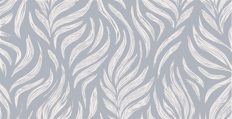 Abstract leaf print, botanical simple hand drawn design background, modern style pastel tones vector wallpaper,