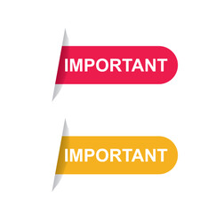 Important notice icon for attention message banner red vector illustration.