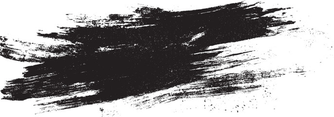 Black brush strokes on a white background. Abstract Black Brush Stroke on White Canvas. Abstract black in splash, paint, brush strokes  rough white background brush strokes