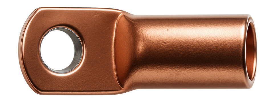 Heavy-duty copper lug crimp terminal for high-current power distribution in commercial settings.