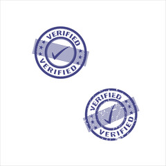 Verified stamp Set. Includes a grunge rubber office stamp and a clean, solid version. Perfect for business, documents, and creative projects. Vector EPS file.