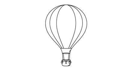 Fototapeta premium Outline illustration of hot air balloon ready for travel, perfect for travel blogs, adventure promotions, and inspiring exploration, ideal for branding