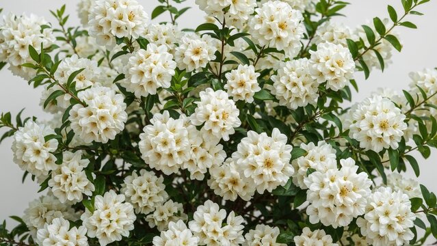 Evergreen shrub featuring fragrant white mock-orange flowers