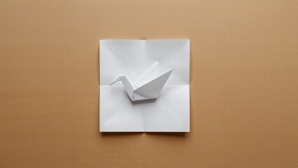 Flat paper transforming into a bird symbolizing new beginnings, creativity, and dynamic transformation in business