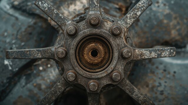 High-resolution close view of a water pump impeller emphasizing its detailed mechanical elements and metal finish