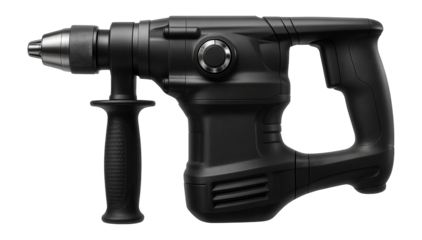 Dual-mode rotary hammer with interchangeable chucks for versatility in a workshop.