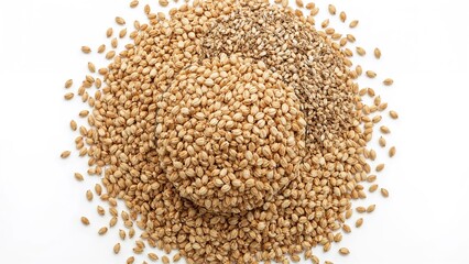 Assortment of Dry Cereal Grains and Barley in a Bowl, Healthy Organic Food on a Light Background
