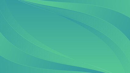 Abstract Green Gradient Wave Background. Modern Minimalist Flow Lines Design for Web, Banner, and Presentation.