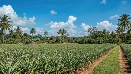 Obraz premium Beautiful Landscape of Pineapple Plantations