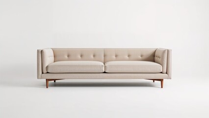 Fototapeta premium Stylish living area sofa set against a plain backdrop
