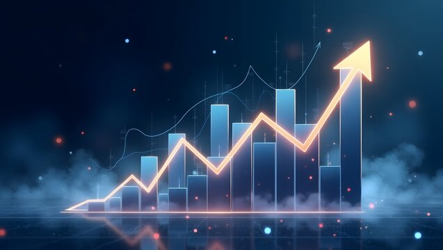 Stock market investment trading graph growth - Investment finance chart, stock market business and exchange financial growth graph - Business Growth Design for Fb post, social media post, banner  