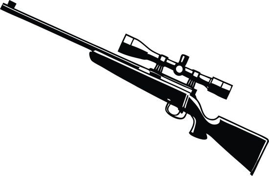 black rifle with scope clip art preview